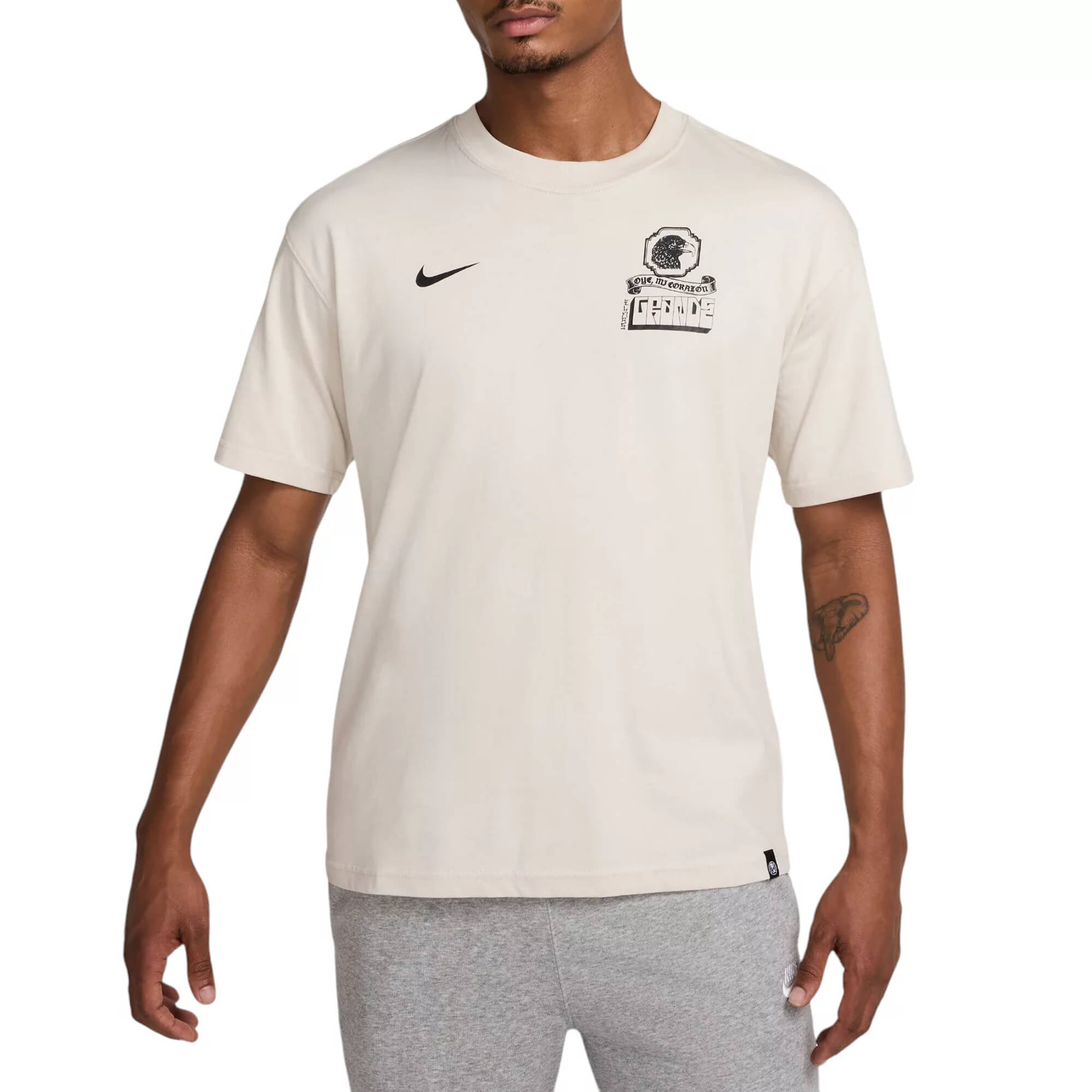 Nike Men's Club America Authentic Tee Natural Bone/Black – Azteca