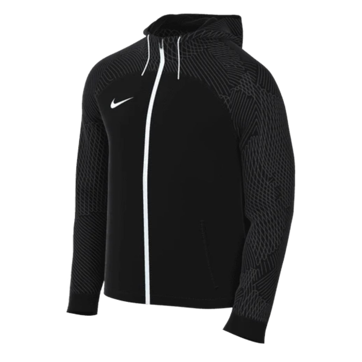 Nike Men's DriFit Knit Strike 23 Hooded Track Jacket Black/White