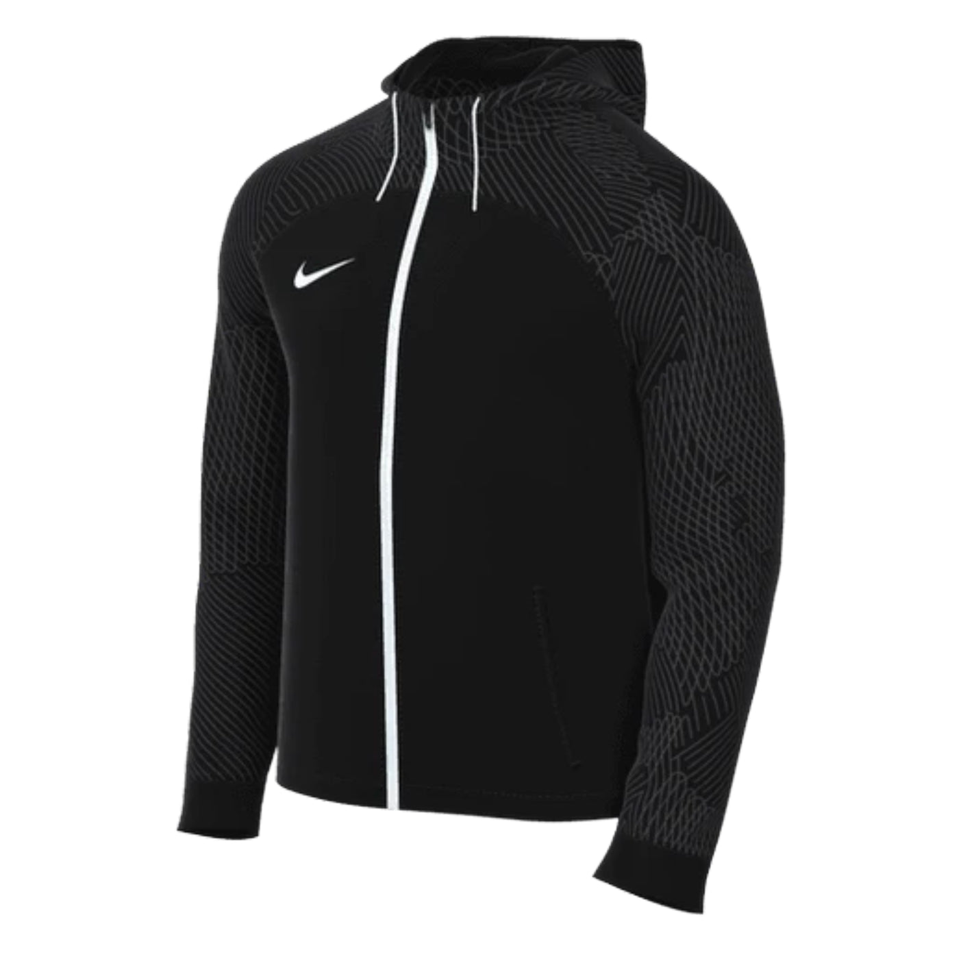 Nike Men's Dri-Fit Knit Strike 23 Hooded Track Jacket Black/White Front