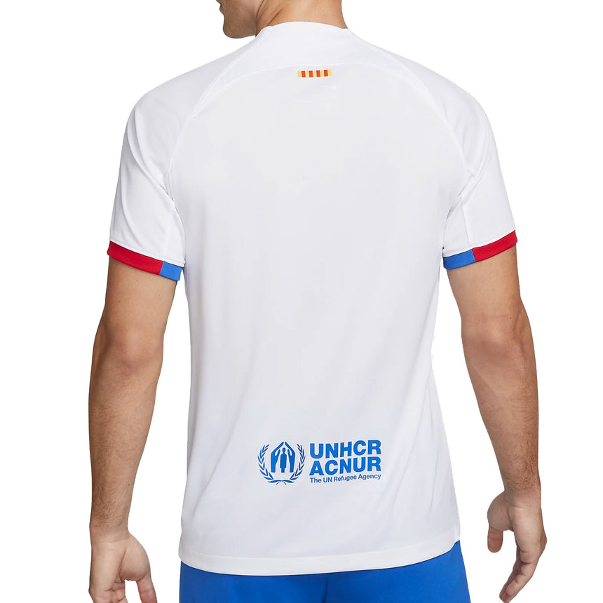 Nike Men's FC Barcelona 2023/24 Away Jersey White/Red/Blue Back