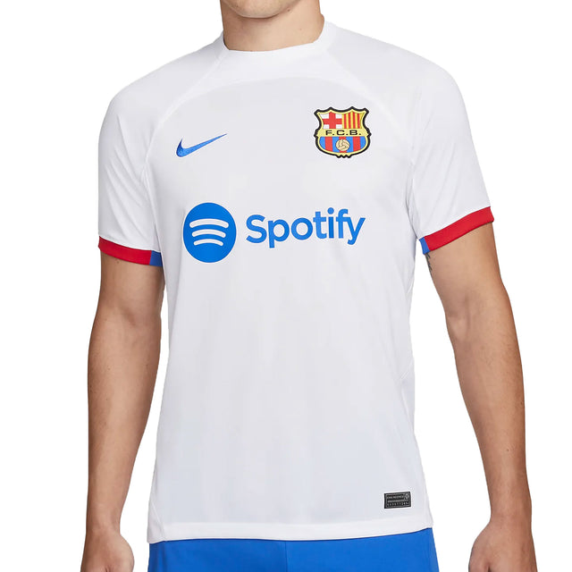 Nike Men's FC Barcelona 2023/24 Away Jersey White/Red/Blue Front