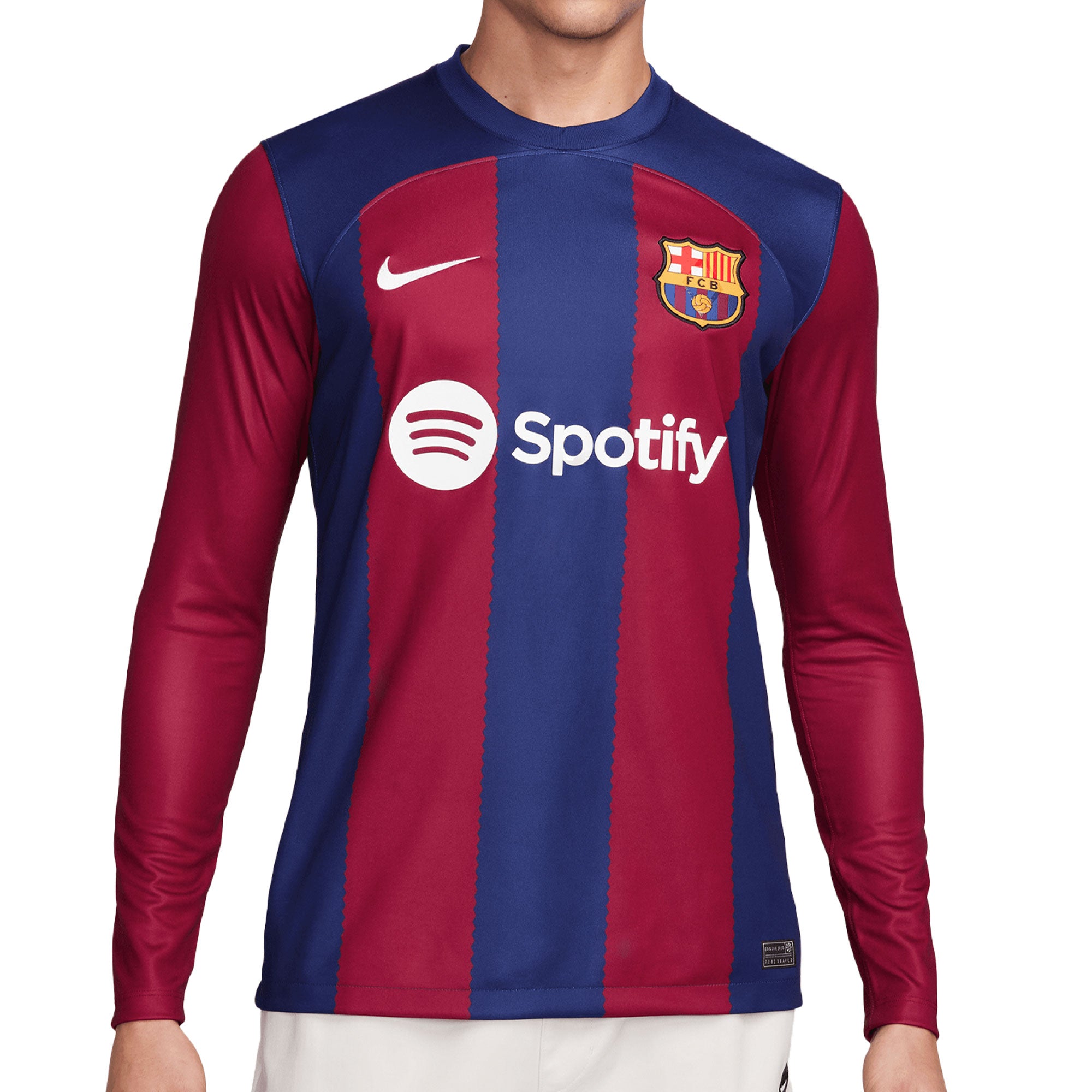 Nike 2023-24 Barcelona Men's Stadium Home Long Sleeve Jersey, XL