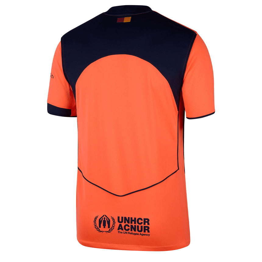 Nike Men's FC Barcelona 2025/26 Third Jersey Bright Mango/Midnight Navy Back