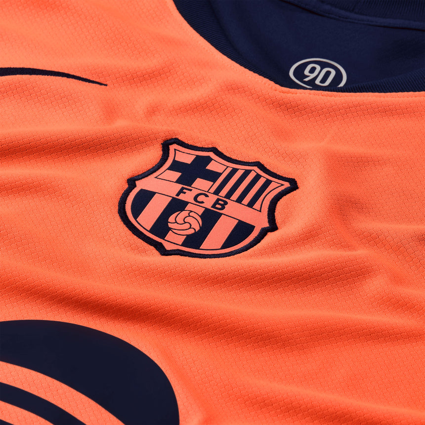 Nike Men's FC Barcelona 2025/26 Third Jersey Bright Mango/Midnight Navy Crest