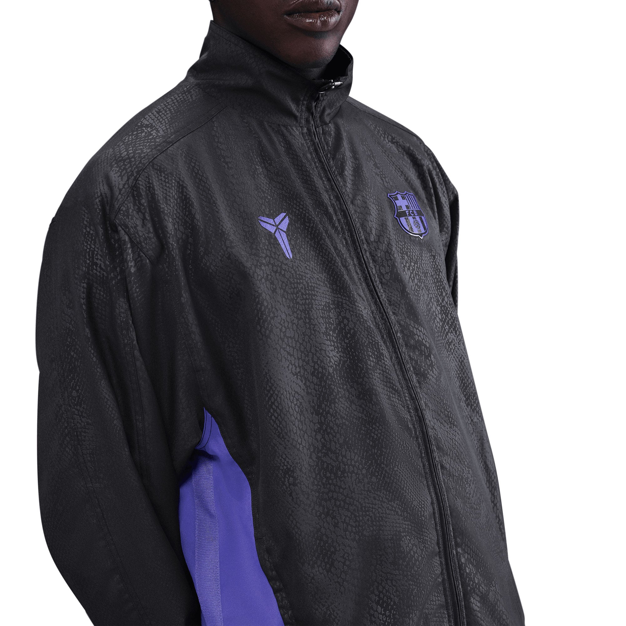 Nike Men's FC Barcelona Away Kobe Soccer Graphic Jacket Black