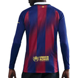 Nike Men's FC Barcelona Long Sleeve 2025/26 Home Jersey Royal Blue/Red Back