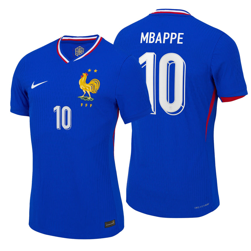 Nike Men's France 2024/25 Dri-Fit ADV Home Jersey w/Mbappe #10 Printing