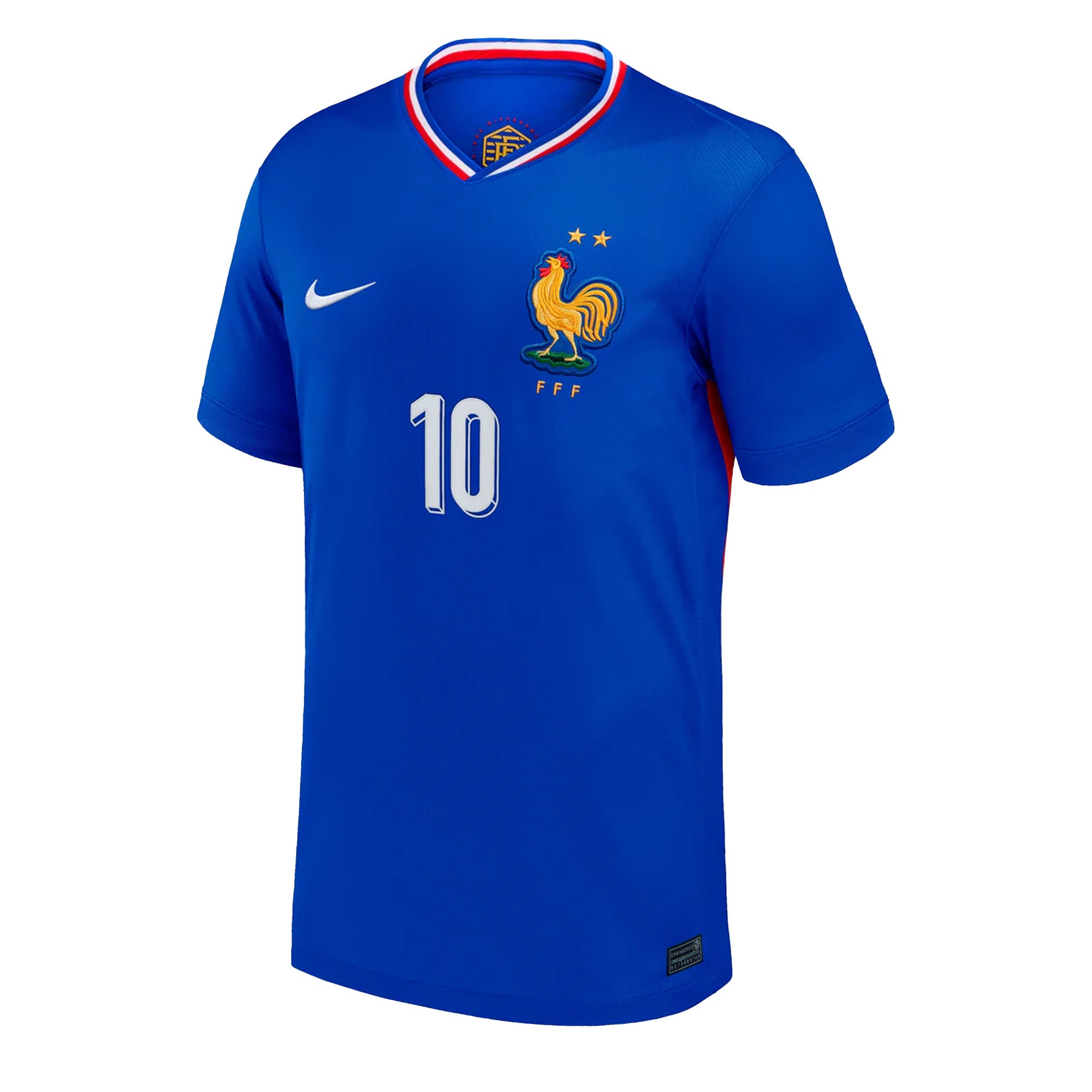 Nike France Men's Home Stadium 2024/25 Soccer Jersey w/ Mbappe #10