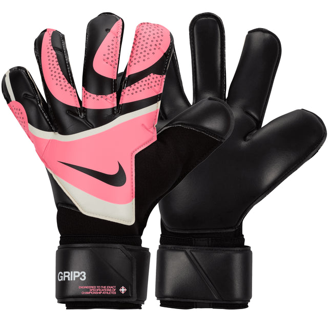 Nike Men's Grip 3 Goalkeeper Gloves Black/Pink Both