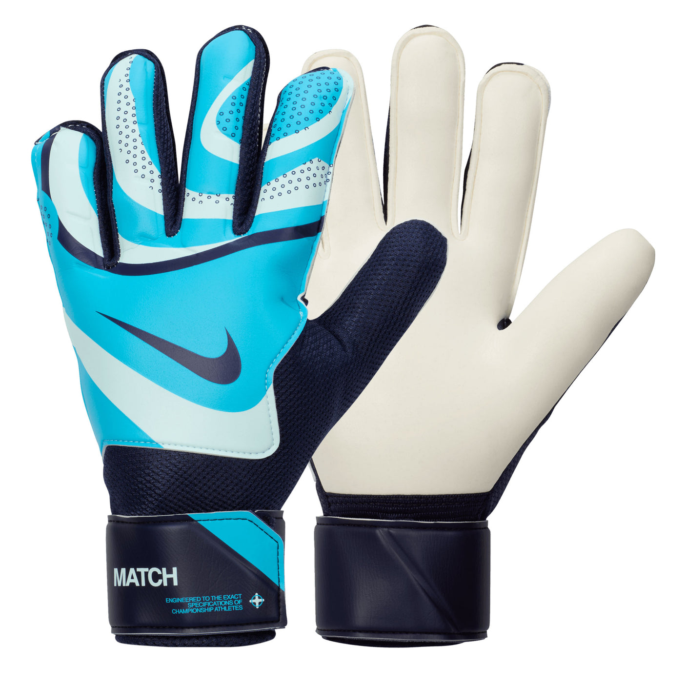 Nike Men's Match Goalkeeper Gloves Glacier Blue/Blackened Blue Both