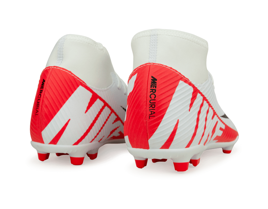 Nike Men's Zoom Mercurial Superfly 9 Club FG/MG White/Red Rear