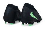 Nike Men's Phantom 6 High Academy FG/MG Black/Illusion Green Rear