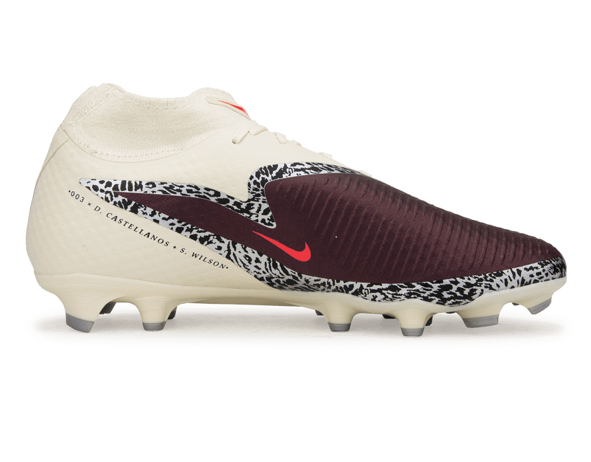 Nike Men's Phantom 6 High Academy FG/MG NU3 Burgundy/Fossil/Red Side