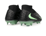 Nike Men's Phantom 6 High Elite FG Black/Illusion Green Rear
