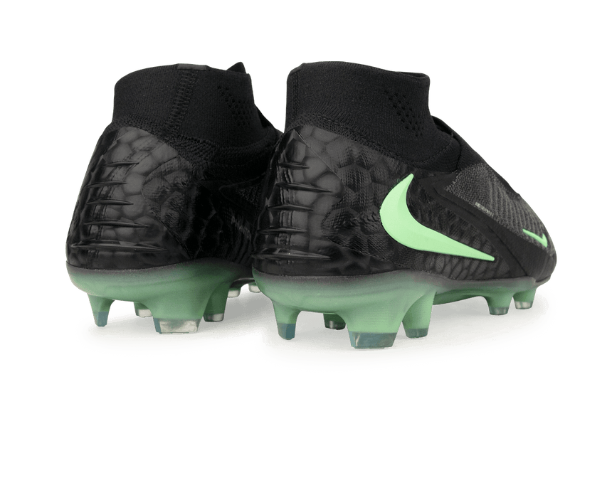 Nike Men's Phantom 6 High Elite FG Black/Illusion Green Rear