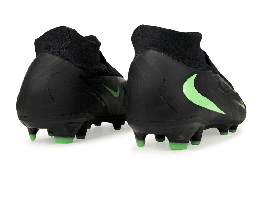 Nike Men's Phantom 6 High Pro FG Black/Illusion Green Heel