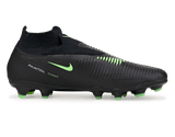 Nike Men's Phantom 6 High Pro FG Black/Illusion Green Side