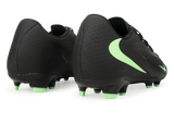 Nike Men's Phantom 6 Low Academy FG/MG Black/Illusion Green Rear
