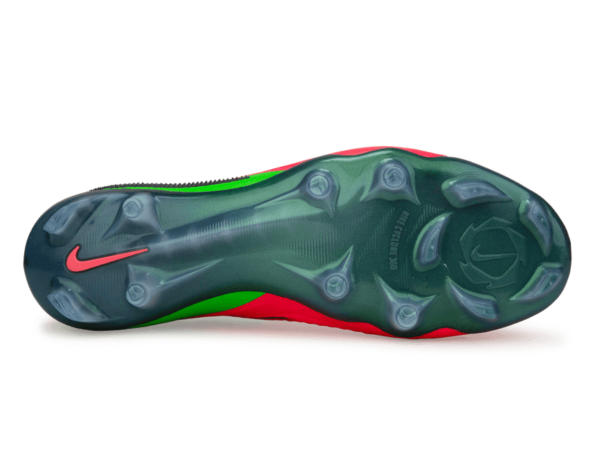 Nike Men's Phantom 6 Low Elite Erling Haaland FG Soccer Cleats Hot Punch Black Green Strike Soleplate