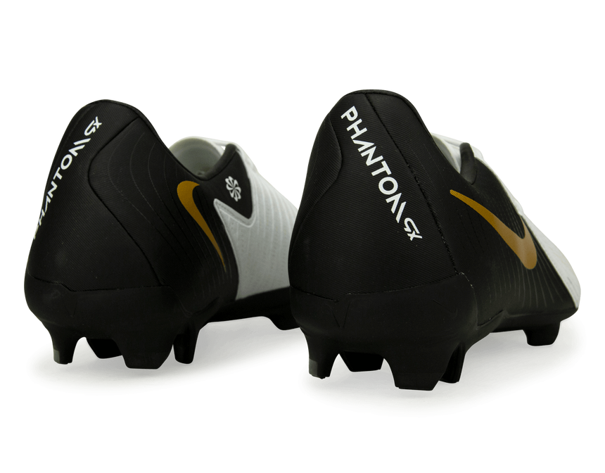 Nike Men's Phantom GX II Academy FG/MG White/Black/Gold Rear