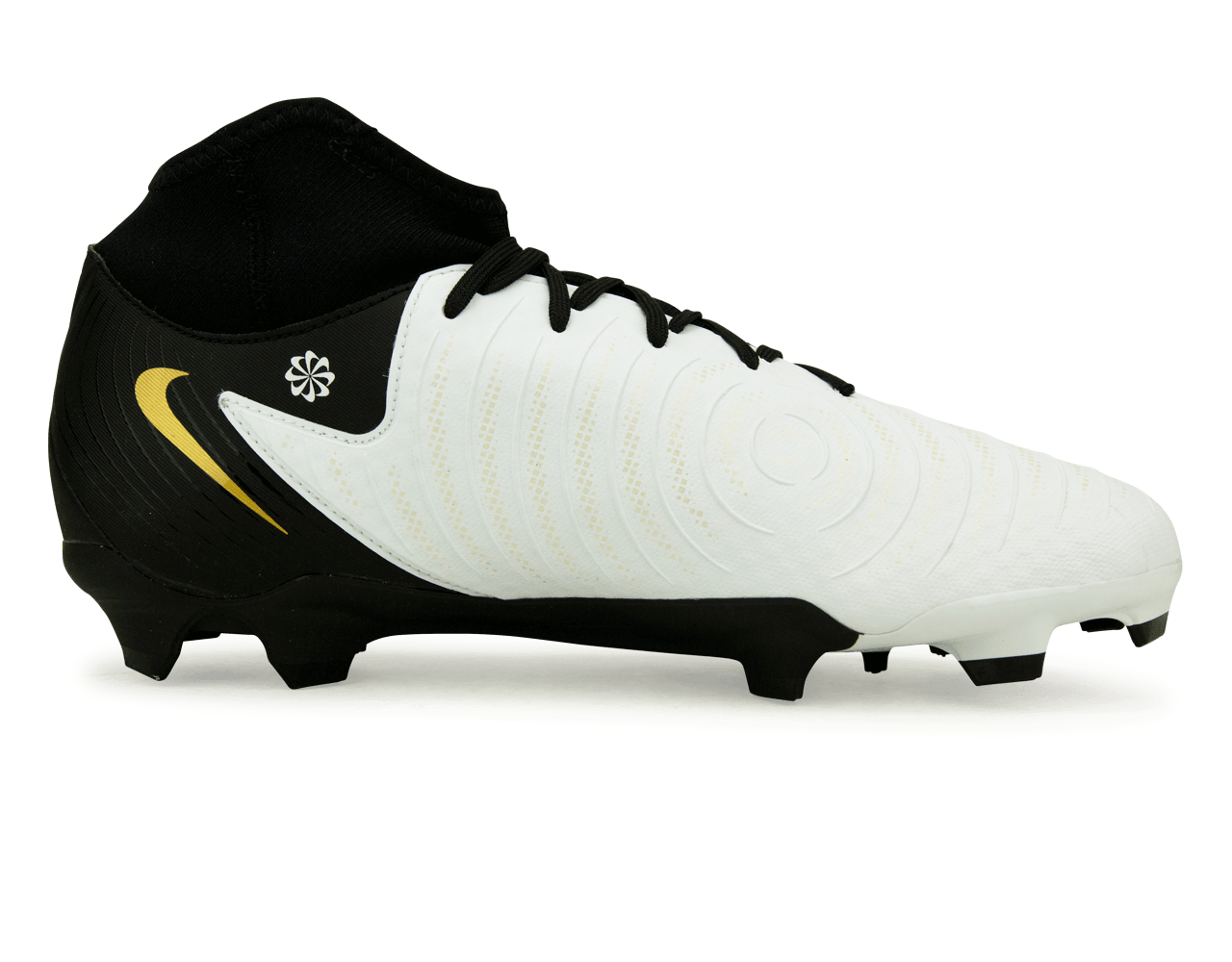 Nike Men's Phantom Luna II Academy FG/MG White/Black/Gold Side