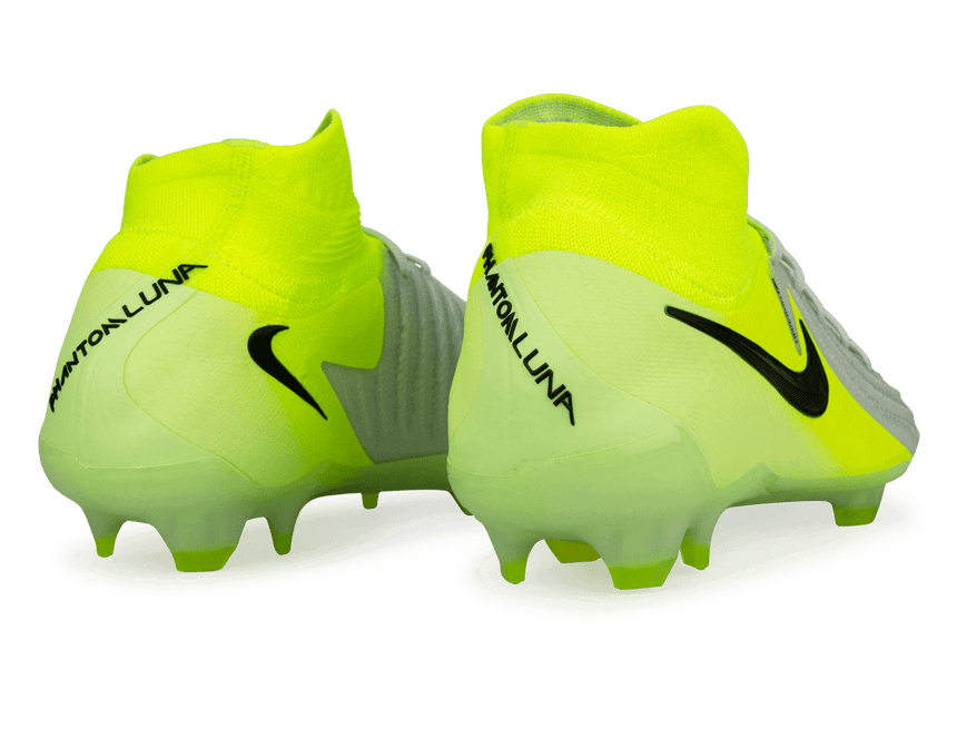 Nike Men's Phantom Luna II Elite FG Metallic Silver/Black/Volt Rear