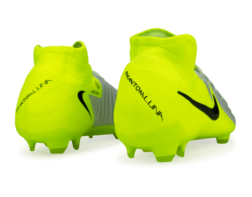 Nike Men's Phantom Luna II Pro FG Silver/Black/Volt Rear