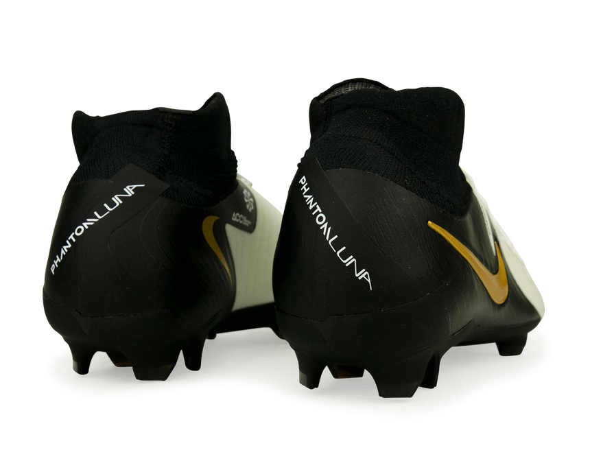 Nike Men's Phantom Luna II Pro FG White/Black/Gold Rear