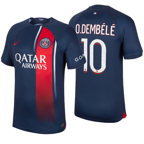 Nike PSG Men's Home Stadium 2023/24 Soccer Jersey w/ O.Dembele #10
