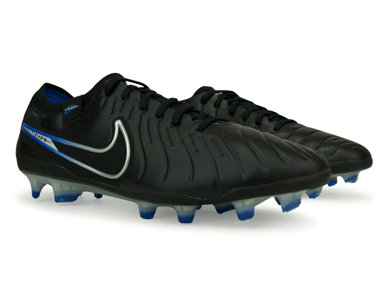 Nike tiempo hotsell black blue