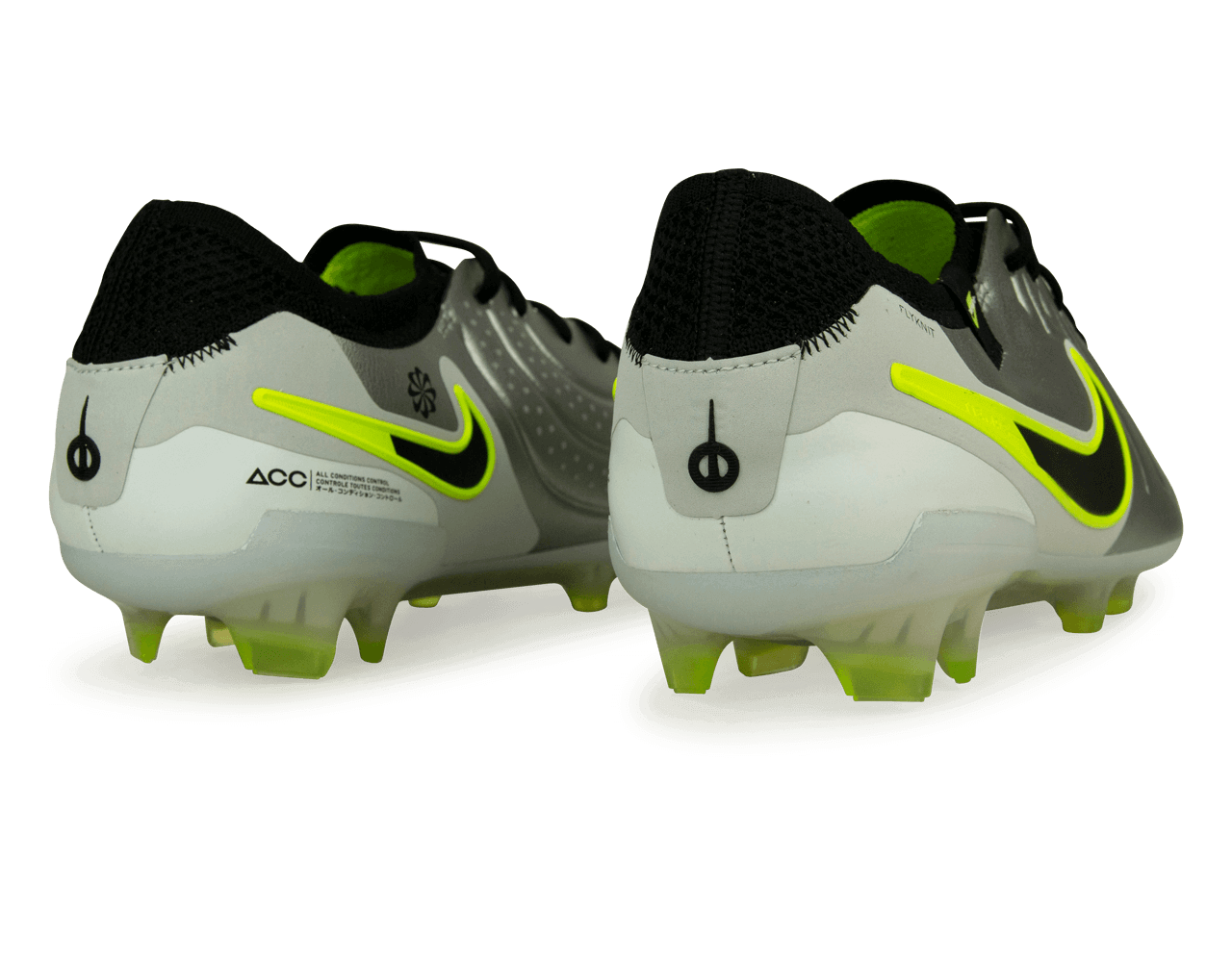 Nike Men's Tiempo Legend 10 Elite FG Metallic Silver/Black/Volt Rear