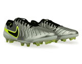 Nike Men's Tiempo Legend 10 Elite FG Metallic Silver/Black/Volt Together