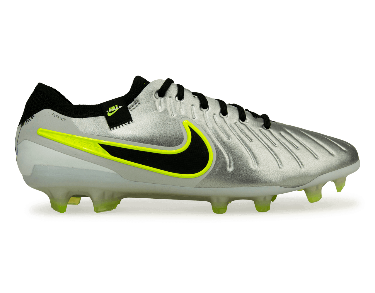 Nike Men's Tiempo Legend 10 Elite FG Metallic Silver/Black/Volt