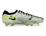 Nike Men's Tiempo Legend 10 Elite FG Metallic Silver/Black/Volt Side