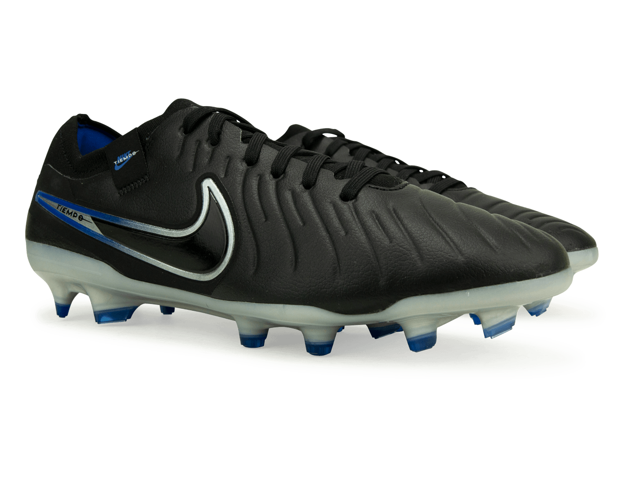 Nike Men's Tiempo Legend 10 Pro FG Black/Chrome/Royal Rear