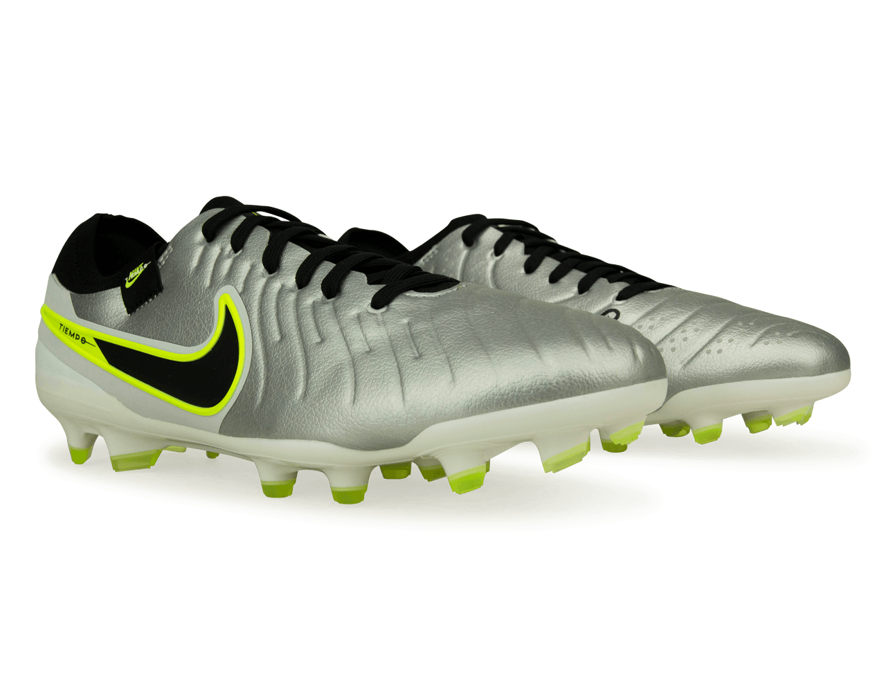 Nike Men's Tiempo Legend 10 Pro FG Metallic Silver/Black Volt Together