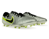 Nike Men's Tiempo Legend 10 Pro FG Metallic Silver/Black Volt Together