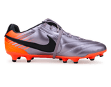 Nike Men's Tiempo Ligera Pro FG Bleached Lilac/Black/Orange Side