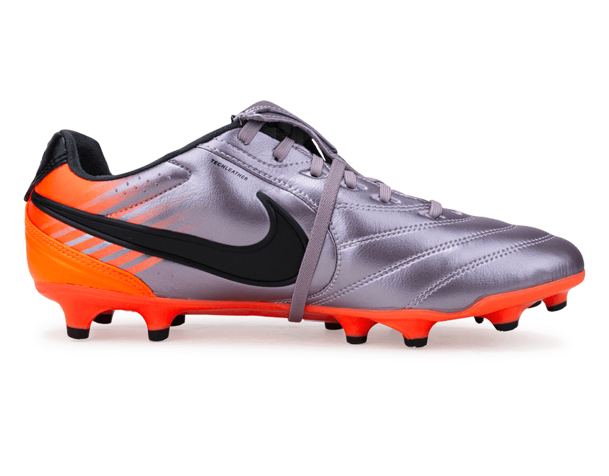 Nike Men's Tiempo Ligera Pro FG Bleached Lilac/Black/Orange Side
