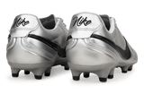 Nike Men's Tiempo Ligera Pro FG Soccer Cleats Metallic Silver/Black Heel