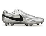 Nike Men's Tiempo Ligera Pro FG Soccer Cleats Metallic Silver/Black Side