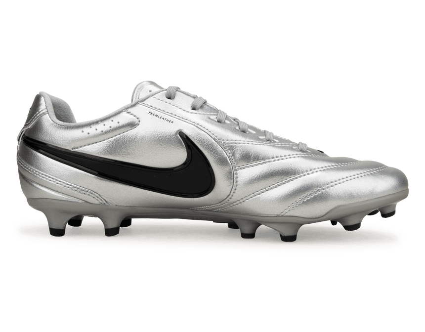 Nike Men's Tiempo Ligera Pro FG Soccer Cleats Metallic Silver/Black Side
