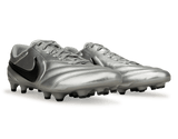 Nike Men's Tiempo Ligera Pro FG Soccer Cleats Metallic Silver/Black Together