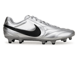 Nike Men's Tiempo Ligera Pro FG Soccer Cleats Metallic Silver/Black