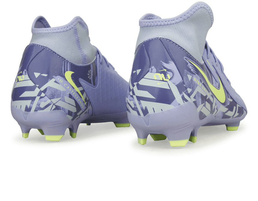 Nike Men's United Phantom Luna II Academy FG/MG Purple Agate/Barely Volt Rear