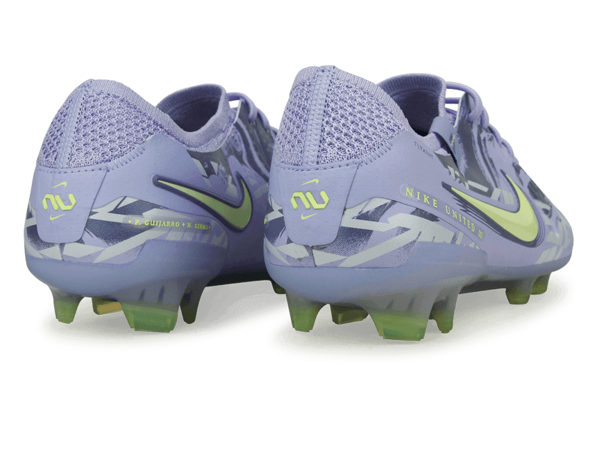 Nike Men's United Tiempo Legend 10 Elite FG Purple Agate/Barely Volt Rear