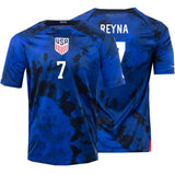 Nike Men's USA 2022/23 Dri-FIT ADV Away Jersey w/ Reyna #7 Printing Both