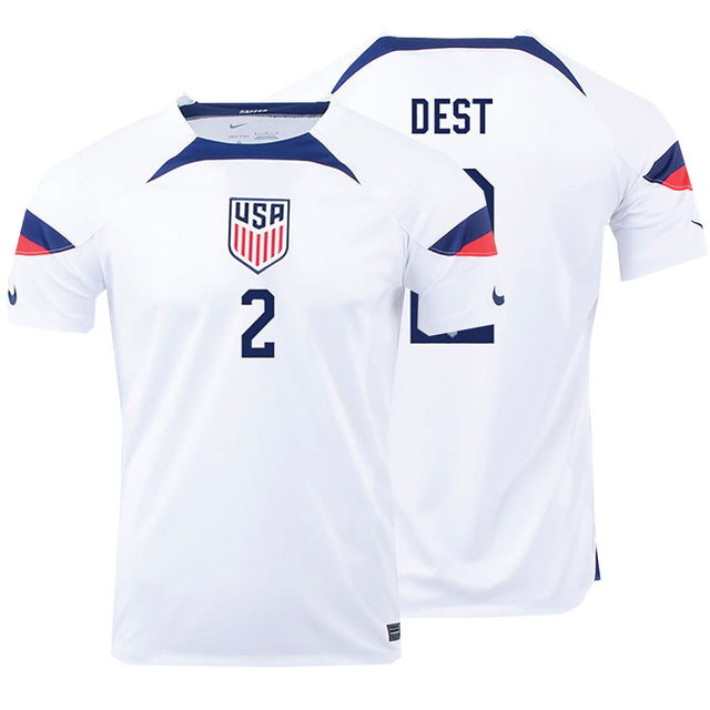 Nike Men's USA 2022/23 Home Jersey w/ Dest #2 Printing Both