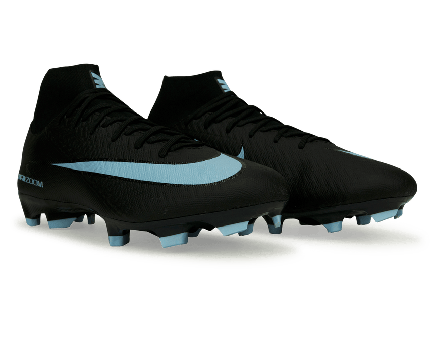 Nike Men's Zoom Mercurial Superfly 10 Academy FG/MG Black/Ice Blue Together