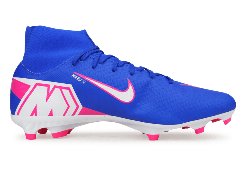 Nike Men's Zoom Mercurial Superfly 10 Academy FG/MG Racer Blue/White Side